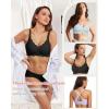 imageHORISUN Bras for Women No Underwire V Neck Scalloped Wireless Push Up Bra with Soft Support Comfort Seamless BralettesBlack