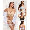 imageHORISUN Bras for Women No Underwire V Neck Scalloped Wireless Push Up Bra with Soft Support Comfort Seamless BralettesJacquard Milk Coffee