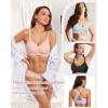 imageHORISUN Bras for Women No Underwire V Neck Scalloped Wireless Push Up Bra with Soft Support Comfort Seamless BralettesPink