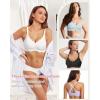 imageHORISUN Bras for Women No Underwire V Neck Scalloped Wireless Push Up Bra with Soft Support Comfort Seamless BralettesWhite