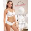 imageHORISUN Bras for Women No Underwire V Neck Scalloped Wireless Push Up Bra with Soft Support Comfort Seamless BralettesWhite