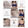 imageHORISUN Bras for Women No Underwire Wireless Seamless Wirefree Support Lift Full Coverage Push Up T Shirt BraNavy Blue Color