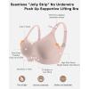 imageHORISUN Bras for Women No Underwire Wireless Seamless Wirefree Support Lift Full Coverage Push Up T Shirt BraPink Color