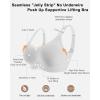 imageHORISUN Bras for Women No Underwire Wireless Seamless Wirefree Support Lift Full Coverage Push Up T Shirt BraWhite Color