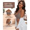 imageHORISUN Comfortable Seamless Full Coverage Bra for Women Wireless Bras with Soft Support Regular and Plus SizeCoffee