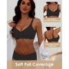 imageHORISUN Comfortable Wireless T Shirt Bra Seamless Push Up Full Coverage Bras for WomenBlack
