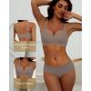 imageHORISUN Comfortable Wireless T Shirt Bra Seamless Push Up Full Coverage Bras for WomenCoffee