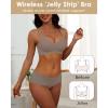 imageHORISUN Comfortable Wireless T Shirt Bra Seamless Push Up Full Coverage Bras for WomenCoffee
