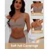 imageHORISUN Comfortable Wireless T Shirt Bra Seamless Push Up Full Coverage Bras for WomenCoffee