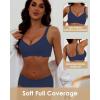 imageHORISUN Comfortable Wireless T Shirt Bra Seamless Push Up Full Coverage Bras for WomenNavy Blue