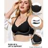 imageHORISUN No Underwire Bras for Women Push Up Scalloped V Neck Wireless Full Coverage Bralette Supportive Comfort Everyday BrasBlack