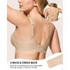 imageHORISUN No Underwire Bras for Women Push Up Scalloped V Neck Wireless Full Coverage Bralette Supportive Comfort Everyday BrasNude