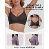 imageHORISUN Seamless Bra V Neck Lace Floral Wireless Bralette No Underwire Bra for WomenGrey