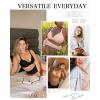 imageHORISUN Seamless Bra V Neck Lace Floral Wireless Bralette No Underwire Bra for WomenLatte Brown