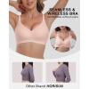 imageHORISUN Seamless Bra V Neck Lace Floral Wireless Bralette No Underwire Bra for WomenLatte Brown