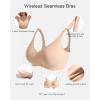 imageHORISUN Seamless Bra V Neck Lace Floral Wireless Bralette No Underwire Bra for WomenNude