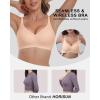 imageHORISUN Seamless Bra V Neck Lace Floral Wireless Bralette No Underwire Bra for WomenNude