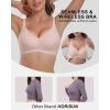 imageHORISUN Seamless Bra V Neck Lace Floral Wireless Bralette No Underwire Bra for WomenPink