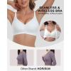imageHORISUN Seamless Bra V Neck Lace Floral Wireless Bralette No Underwire Bra for WomenWhite