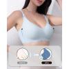 imageHORISUN Seamless Bra Womens Push Up No Underwire Lace Support Full Coverage BraBlue