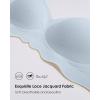 imageHORISUN Seamless Bra Womens Push Up No Underwire Lace Support Full Coverage BraBlue