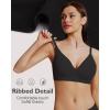 imageHORISUN Seamless Bras Full Coverage V Neck Push Up Wireless Bras for WomenBlack
