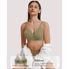 imageHORISUN Seamless Bras Full Coverage V Neck Push Up Wireless Bras for WomenGreen