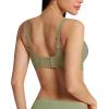 imageHORISUN Seamless Bras Full Coverage V Neck Push Up Wireless Bras for WomenGreen
