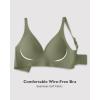 imageHORISUN Seamless Bras Full Coverage V Neck Push Up Wireless Bras for WomenGreen