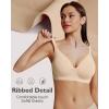 imageHORISUN Seamless Bras Full Coverage V Neck Push Up Wireless Bras for WomenNude