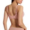 imageHORISUN Seamless Bras Full Coverage V Neck Push Up Wireless Bras for WomenPink
