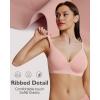 imageHORISUN Seamless Bras Full Coverage V Neck Push Up Wireless Bras for WomenPink