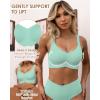 imageHORISUN Seamless Bras Full Coverage Wireless Push Up Bra for Women No Underwire Comfort V Neck Bralettes with SupportBirds Egg Green