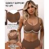 imageHORISUN Seamless Bras Full Coverage Wireless Push Up Bra for Women No Underwire Comfort V Neck Bralettes with SupportCoffee