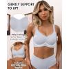 imageHORISUN Seamless Bras Full Coverage Wireless Push Up Bra for Women No Underwire Comfort V Neck Bralettes with SupportGray Blue