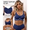 imageHORISUN Seamless Bras Full Coverage Wireless Push Up Bra for Women No Underwire Comfort V Neck Bralettes with SupportNavy Blue