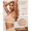 imageHORISUN Seamless Bras Full Coverage Wireless Push Up Bra for Women No Underwire Comfort V Neck Bralettes with SupportNude