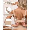 imageHORISUN Seamless Bras Full Coverage Wireless Push Up Bra for Women No Underwire Comfort V Neck Bralettes with SupportNude