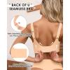 imageHORISUN Seamless Bras Full Coverage Wireless Push Up Bra for Women No Underwire Comfort V Neck Bralettes with SupportPeach