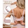 imageHORISUN Seamless Bras Full Coverage Wireless Push Up Bra for Women No Underwire Comfort V Neck Bralettes with SupportPink