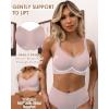 imageHORISUN Seamless Bras Full Coverage Wireless Push Up Bra for Women No Underwire Comfort V Neck Bralettes with SupportPink