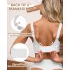 imageHORISUN Seamless Bras Full Coverage Wireless Push Up Bra for Women No Underwire Comfort V Neck Bralettes with SupportWhite