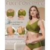imageHORISUN Seamless Comfort Bras for Women No Underwire V Neck Soft Support Wireless T Shirt BraAvocado Green