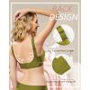imageHORISUN Seamless Comfort Bras for Women No Underwire V Neck Soft Support Wireless T Shirt BraAvocado Green