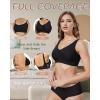 imageHORISUN Seamless Comfort Bras for Women No Underwire V Neck Soft Support Wireless T Shirt BraBlack