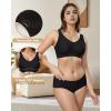 imageHORISUN Seamless Comfort Bras for Women No Underwire V Neck Soft Support Wireless T Shirt BraBlack