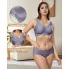 imageHORISUN Seamless Comfort Bras for Women No Underwire V Neck Soft Support Wireless T Shirt BraGrey Blue
