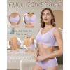 imageHORISUN Seamless Comfort Bras for Women No Underwire V Neck Soft Support Wireless T Shirt BraLight Purple