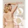 imageHORISUN Seamless Comfort Bras for Women No Underwire V Neck Soft Support Wireless T Shirt BraNude