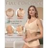 imageHORISUN Seamless Comfort Bras for Women No Underwire V Neck Soft Support Wireless T Shirt BraNude